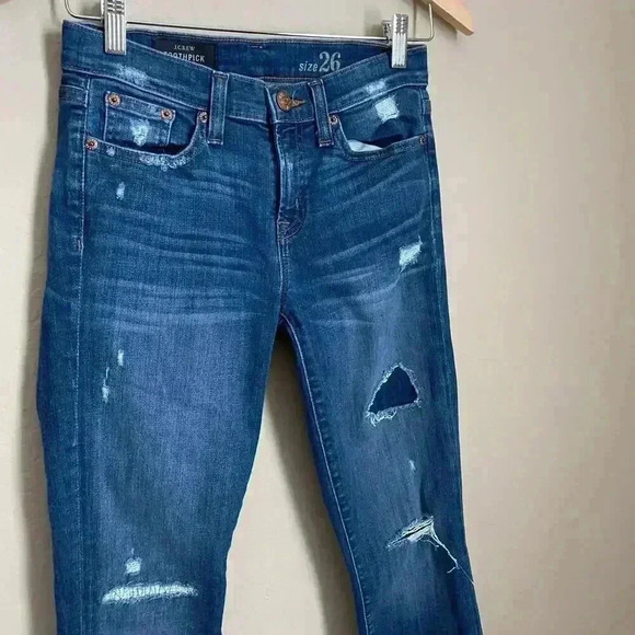J.‎ Crew Toothpick Distressed Skinny Jeans  Size 26 - Picture 6 of 11